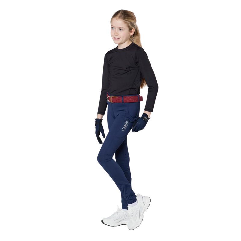 Cameo Junior Performance Riding Tights - Navy-1