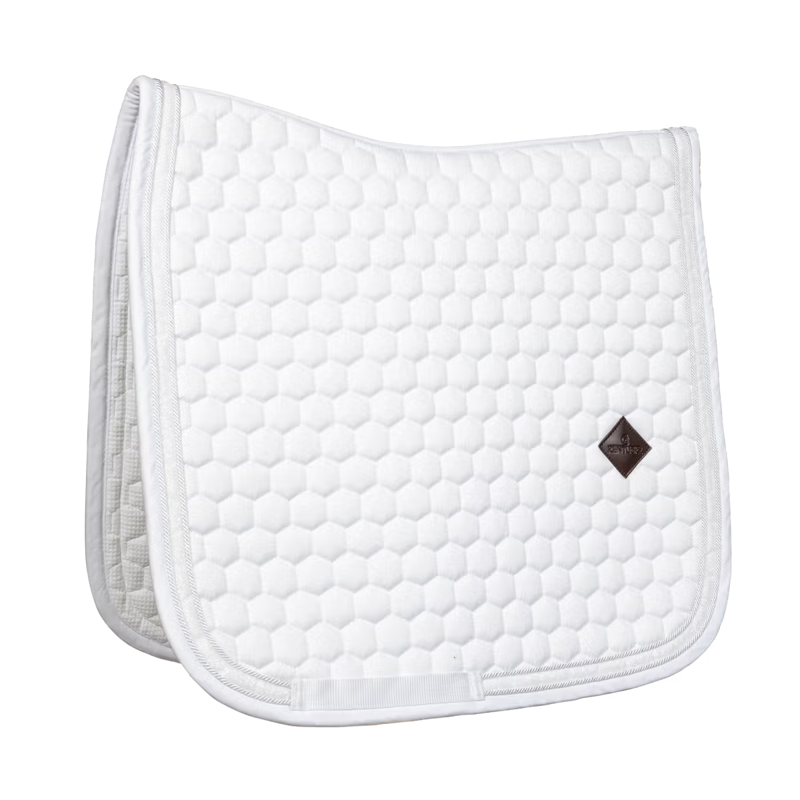 Kentucky Glitter Band Dressage Saddlepad - White/White