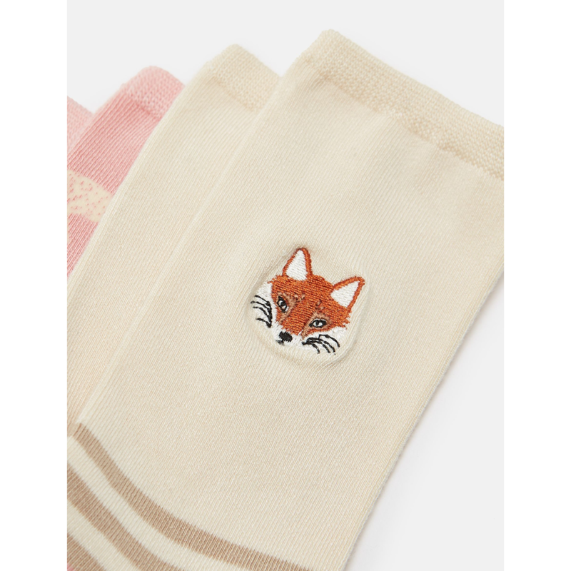 Joules Ladies Everyday 2 Pack Socks - Cream Fox-2