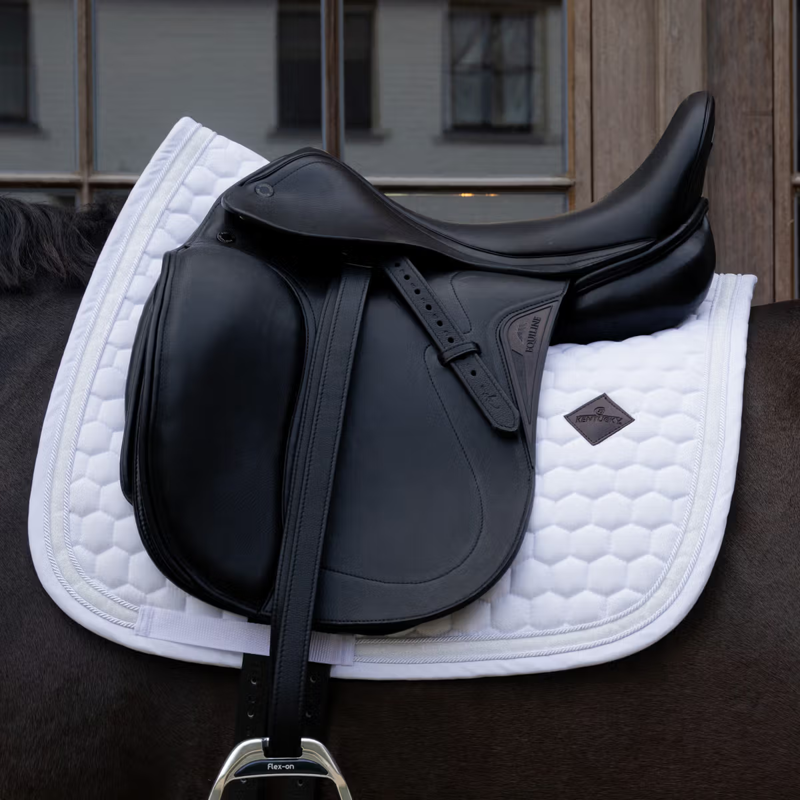 Kentucky Glitter Band Dressage Saddlepad - White/White-1