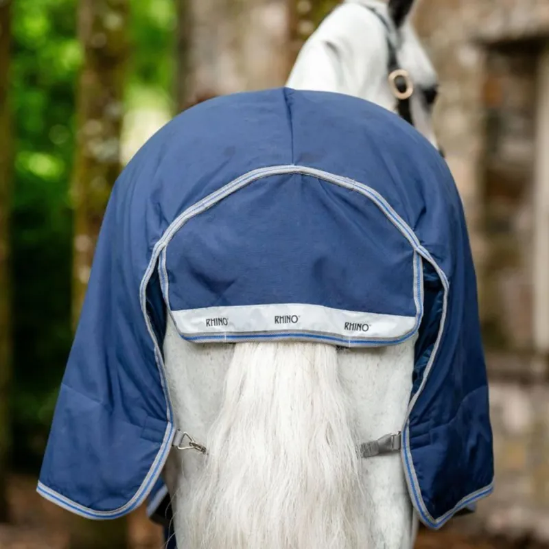 Horseware Rhino Plus Pony 250g Medium Turnout Rug - Navy/Titanium Grey Classic Blue-2