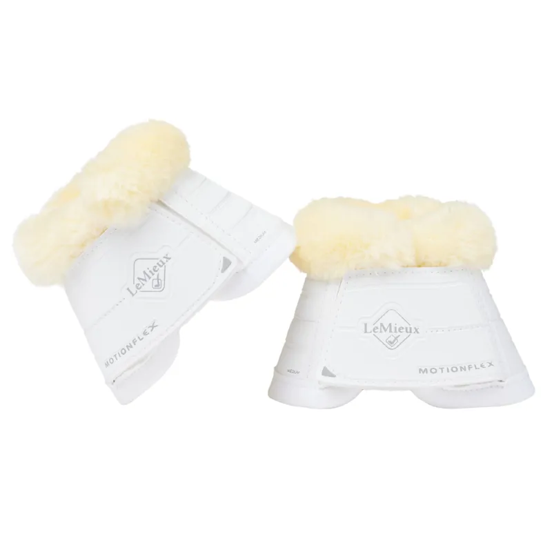 LeMieux Motionflex Over Reach Boot with Fur Edge - White