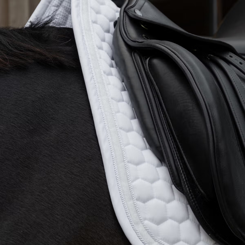 Kentucky Glitter Band Dressage Saddlepad - White/White-2