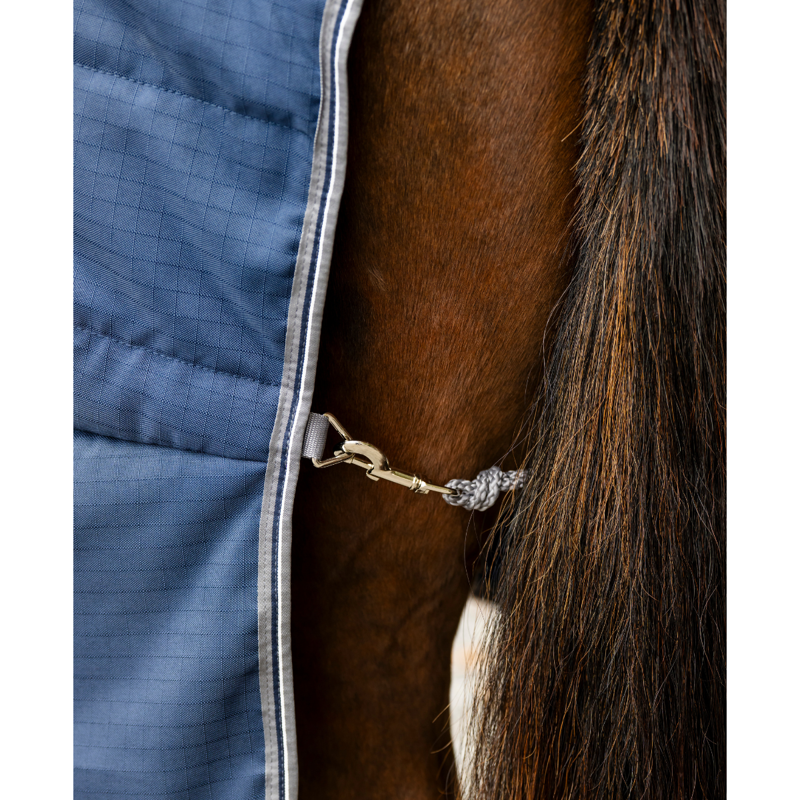 Horseware Rambo 100g Stable Rug - Navy/Thunderstorm Grey/Silver-4