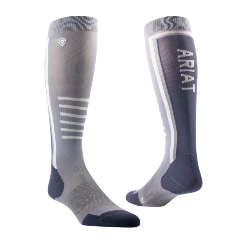 Ariat AriatTEK Slimline Performance Socks - Grey/Black