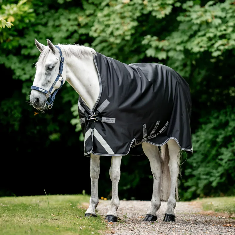 Horseware Rambo Wug Medium 200g Turnout Rug - Black/Thunderstorm Grey/Silver