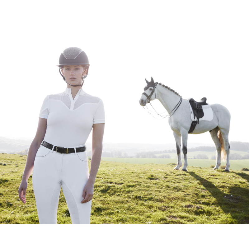 LeMieux Ladies Emily Short Sleeve Show Shirt - White-4