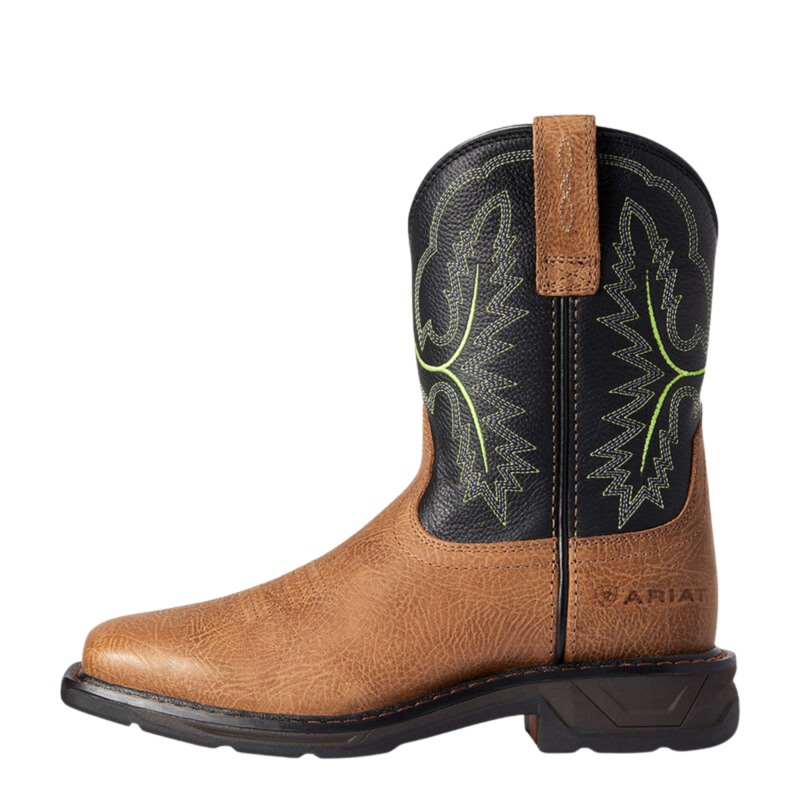 Ariat Youth Workhog XT Western Boot - Tumbled Bark/Dark Forest-1