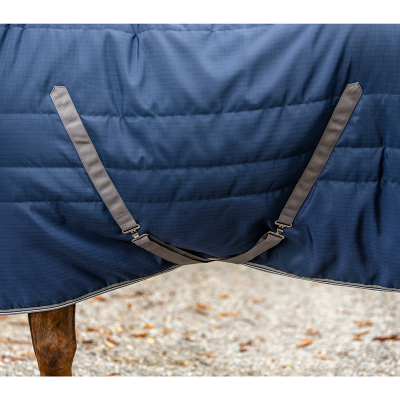 Horseware Rambo 100g Stable Rug - Navy/Thunderstorm Grey/Silver-3