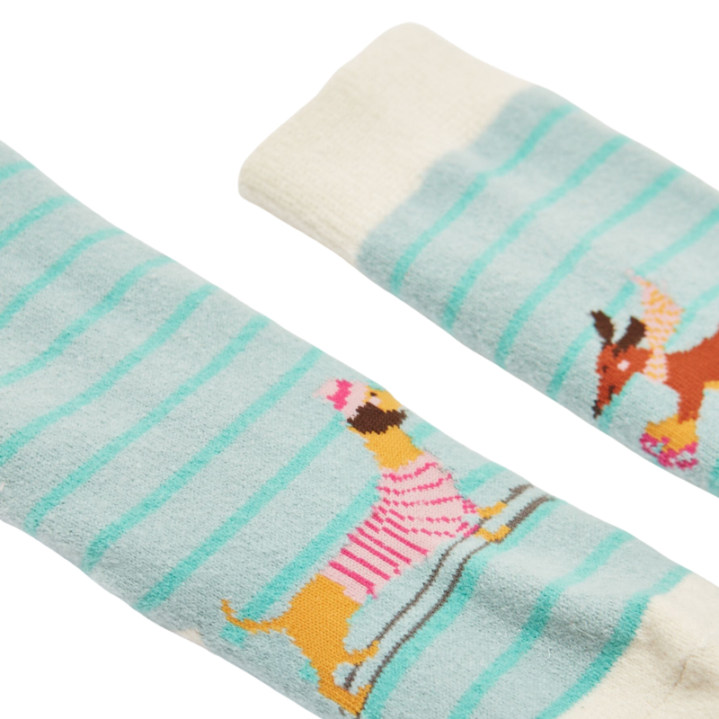 Joules Kids' Runaround Grippy Socks - Sausage-2