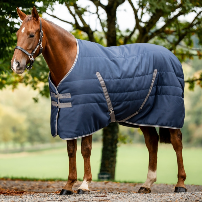 Horseware Rambo 100g Stable Rug - Navy/Thunderstorm Grey/Silver
