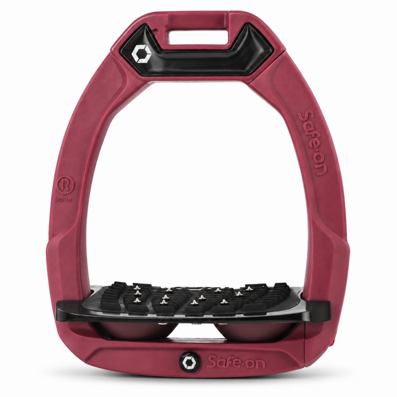 Flex-On Safe-On Inclined Ultra-Grip Stirrups - Burgundy/Black/Chocolate