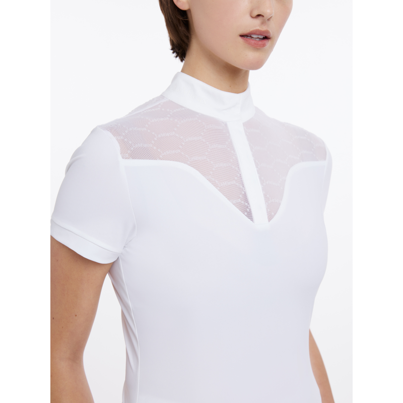 LeMieux Ladies Emily Short Sleeve Show Shirt - White-3