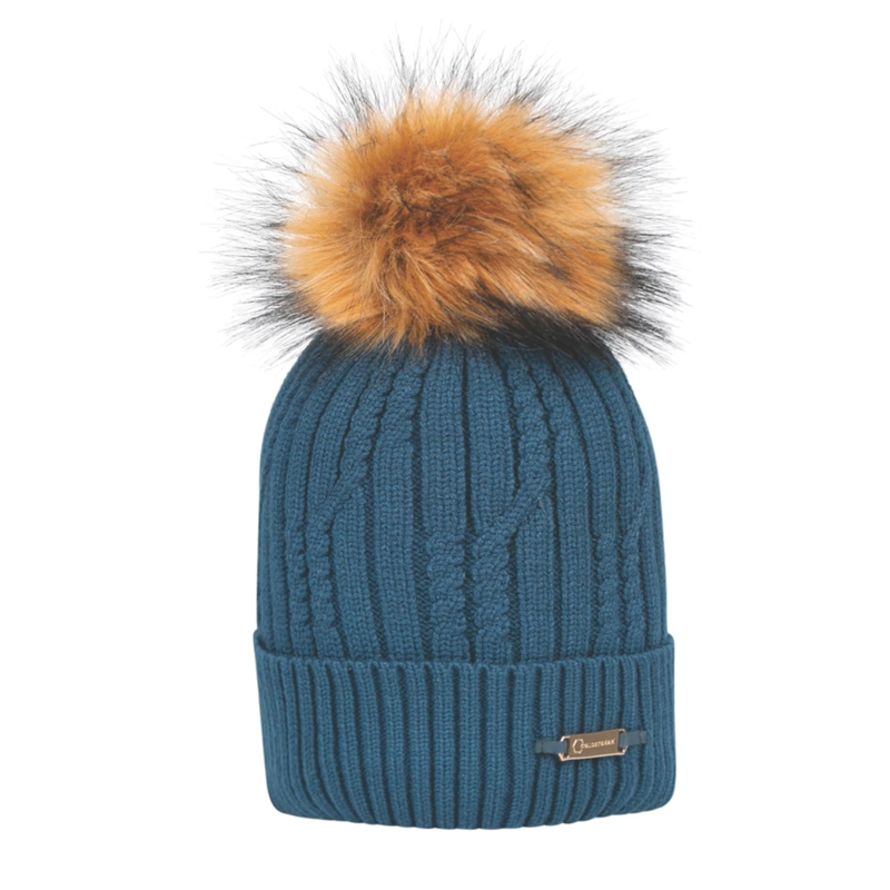 Coldstream Lamberton Bobble Hat - Cool Slate Blue