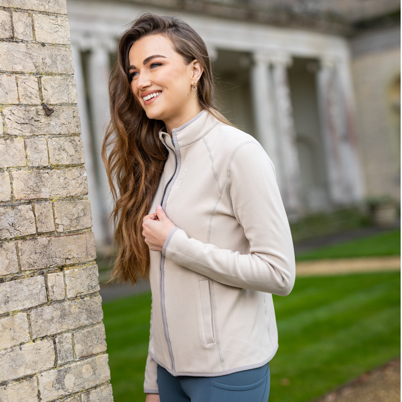 LeMieux Ladies Faye Fleece Zip Through - Stone-7