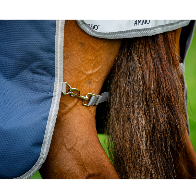 Horseware Amigo Bravo 12 Plus Bundle Turnout Rug - 50g Outer with 100g and 200g Liner - Navy/Titanium Grey Silver-4