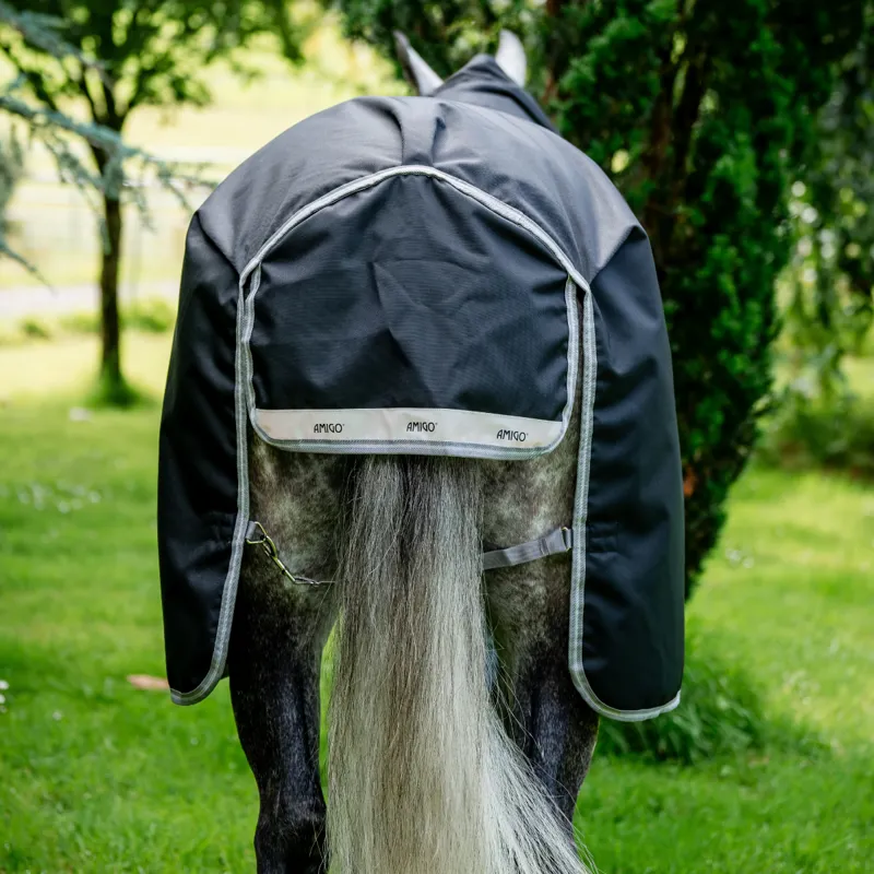 Horseware Amigo Bravo 12 Plus Lite 0g Turnout Rug -  Black/Titanium Grey Silver-4