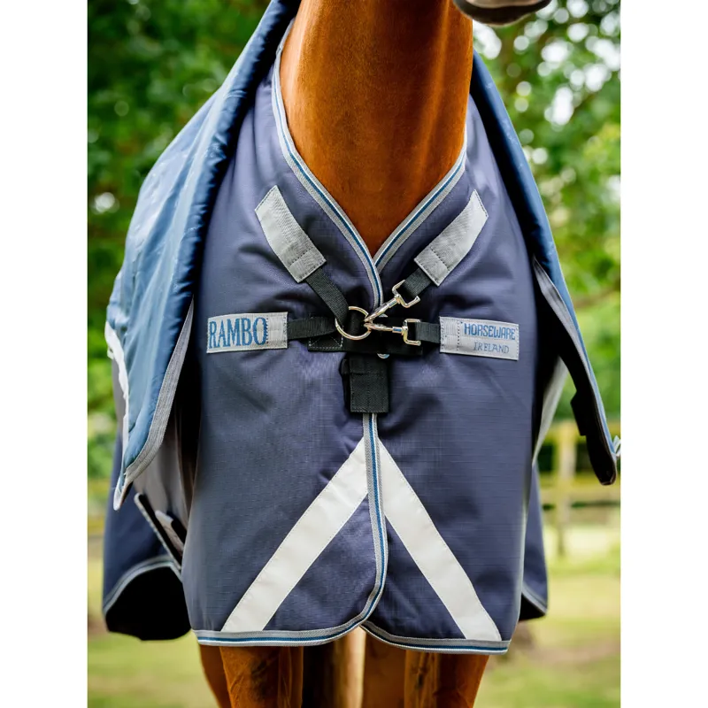 Horseware Rambo Duo Force 2.0 - 100g Outer + 100g + 300g Liner - Navy/Thunderstorm Grey/Silver-3