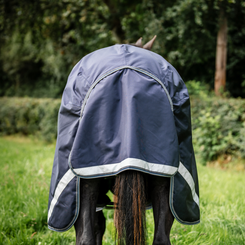 Horseware Rambo Optimo Original 0g Turnout Outer Only - Navy/Thunderstorm Grey/Silver-4