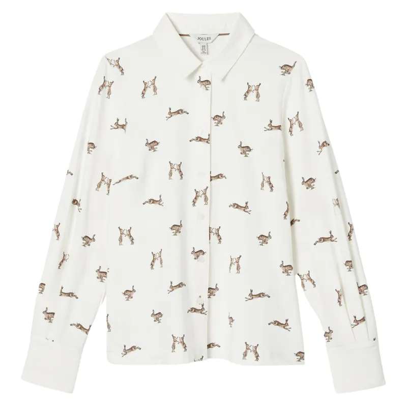 Joules Ladies Burlington Eleanor Tomlinson Jersey Shirt - Hare Print