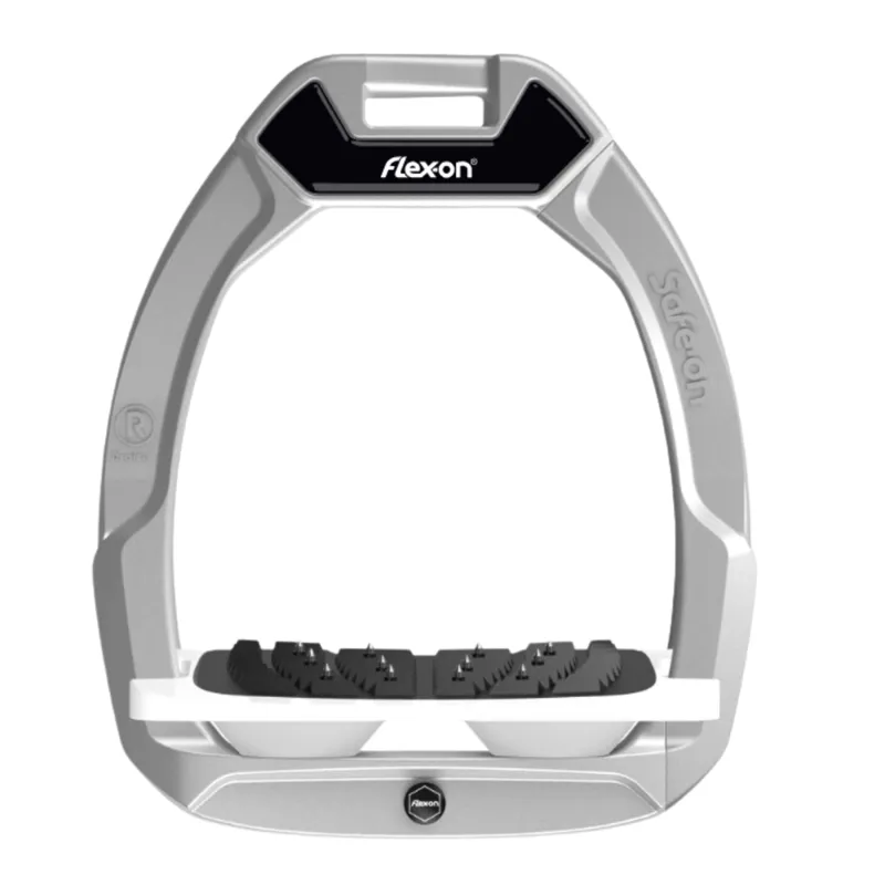 Flex-On Safe-On Inclined Ultra-Grip Stirrups - Grey/Grey/White