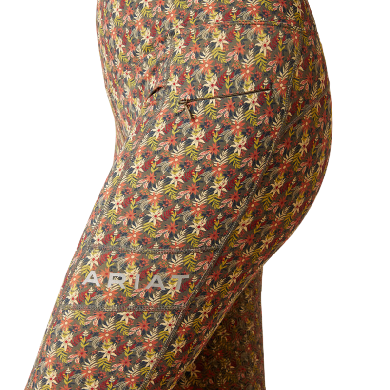 Ariat Women's EOS Print Full Seat Tights - Canteen Floral-5