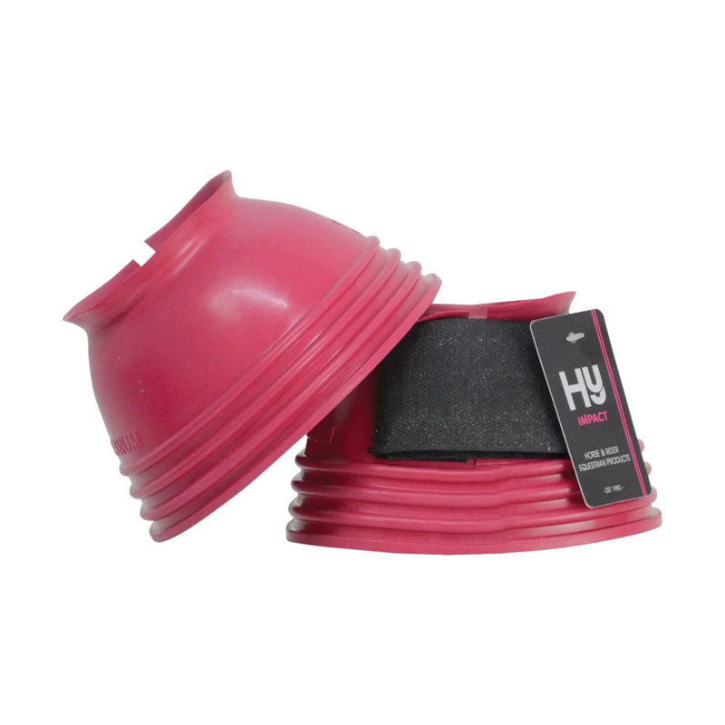 Hy Equestrian Ringed Over Reach Boots Small - Hot Pink