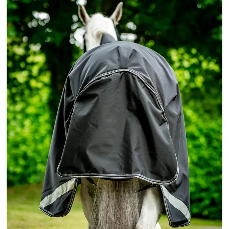 Horseware Rambo Wug Lite 0g Turnout Rug - Black/Thunderstorm Grey/Silver-2