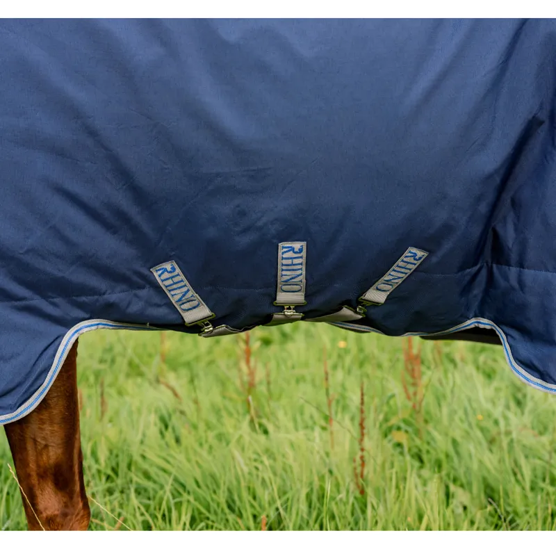 Horseware Rhino Plus 0g Light Turnout Rug - Navy/Titanium Grey Classic Blue-3