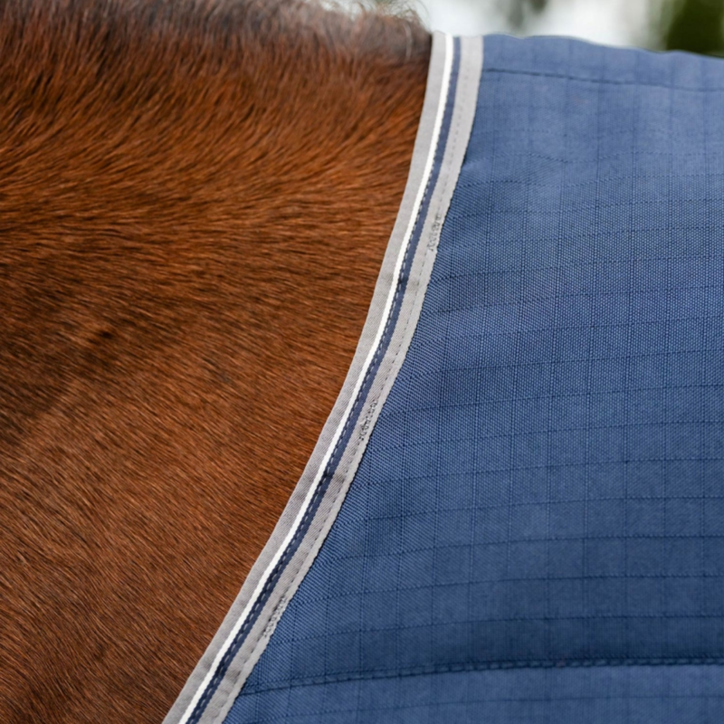 Horseware Rambo 100g Stable Rug - Navy/Thunderstorm Grey/Silver-2