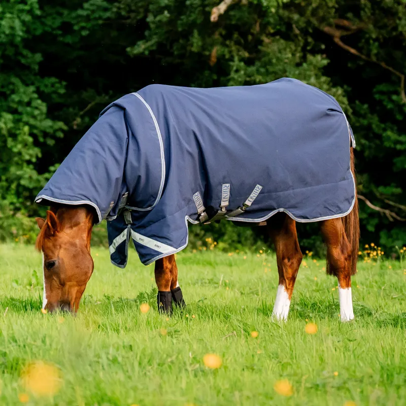 Horseware Rhino Plus 0g Light Turnout Rug - Navy/Titanium Grey Classic Blue-4