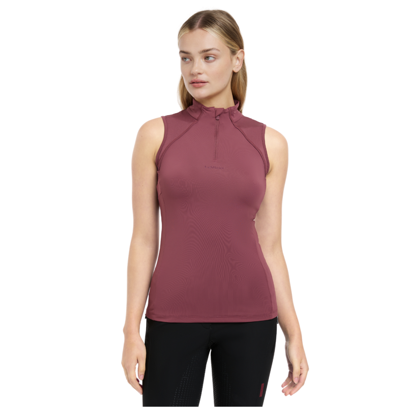 LeMieux Maria Mesh Sleeveless Base Layer - Rosewood-1