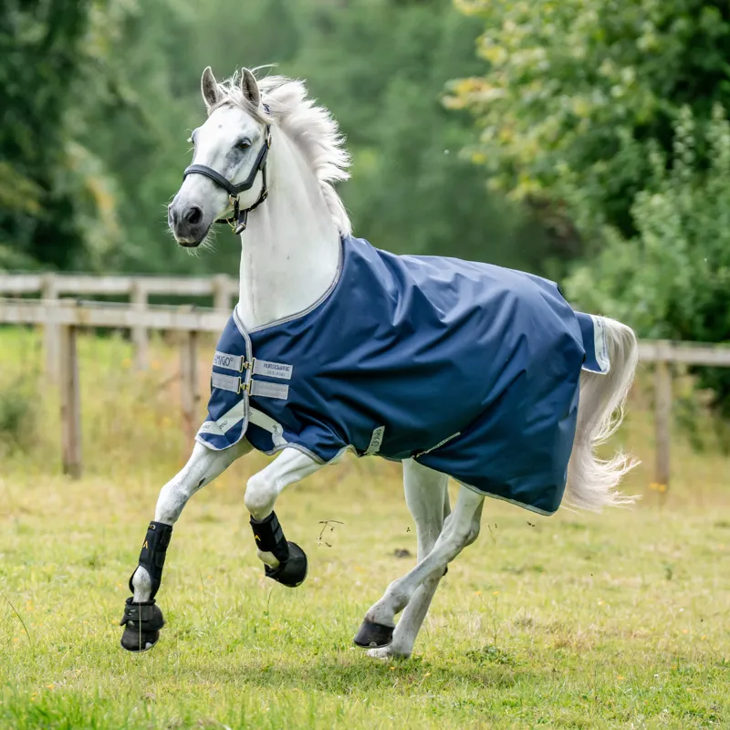 Horseware Amigo Bravo 12 Original Medium 250g Turnout Rug - Navy/Titanium Grey Silver-4