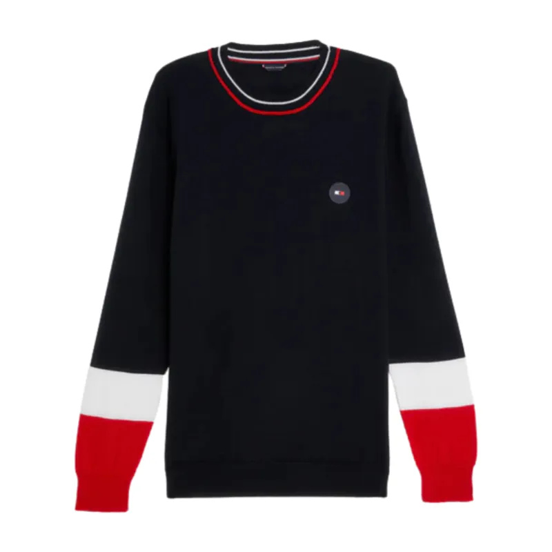 Tommy Hilfiger Men's Colorblock Summer Knit Sweater - Desert Sky