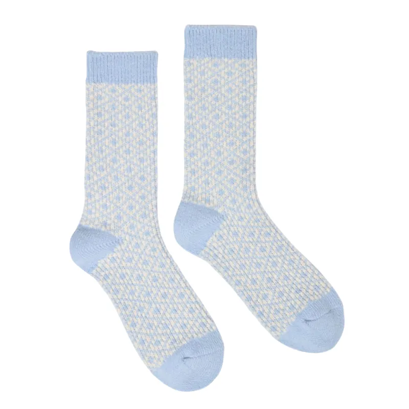 Joules Ladies Toasty Soft Geometric Socks - Blue