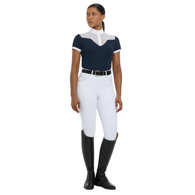 LeMieux Ladies Emily Short Sleeve Show Shirt - Navy-3