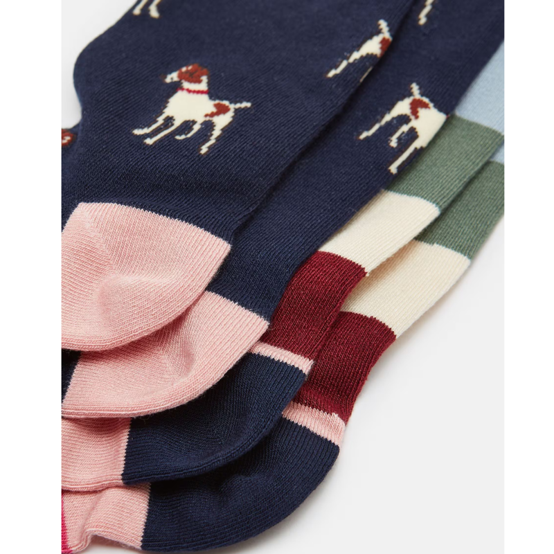 Joules Ladies Everyday 2 Pack Socks - Navy Patch-1