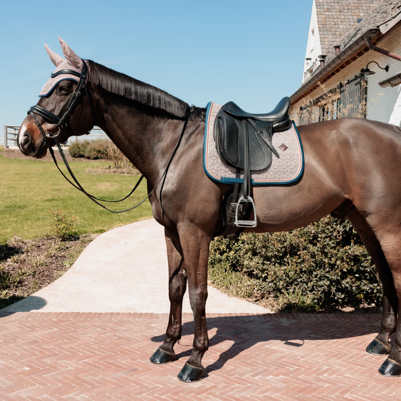 Kentucky Pied-de-Poule Dressage Saddlepad Full - Bordeaux Navy-2