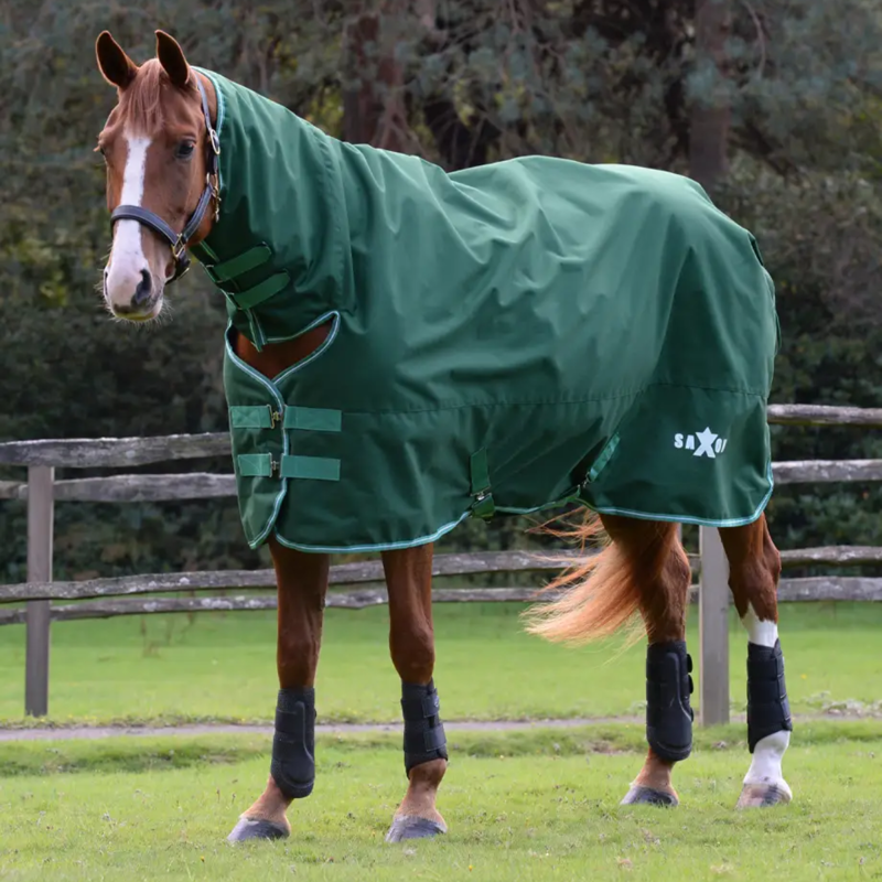 Saxon Defiant 1200D Combo Neck 200g Turnout Rug - Hunter Green/White