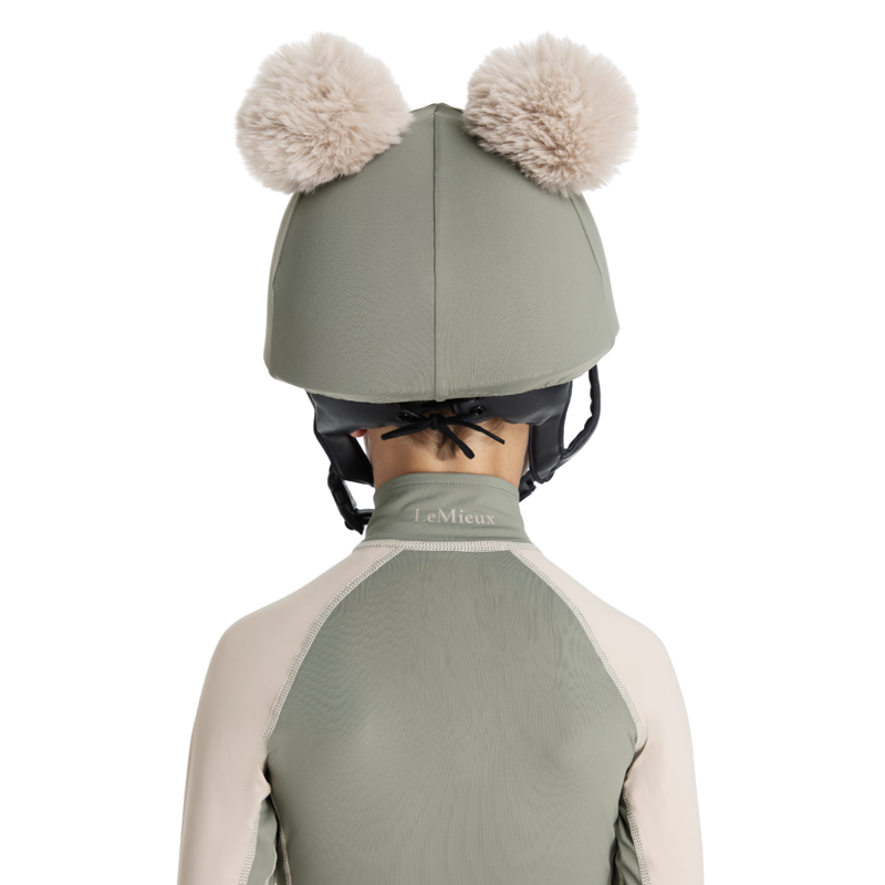 LeMieux Mini Double Pom Hat Silk - Rosemary-1