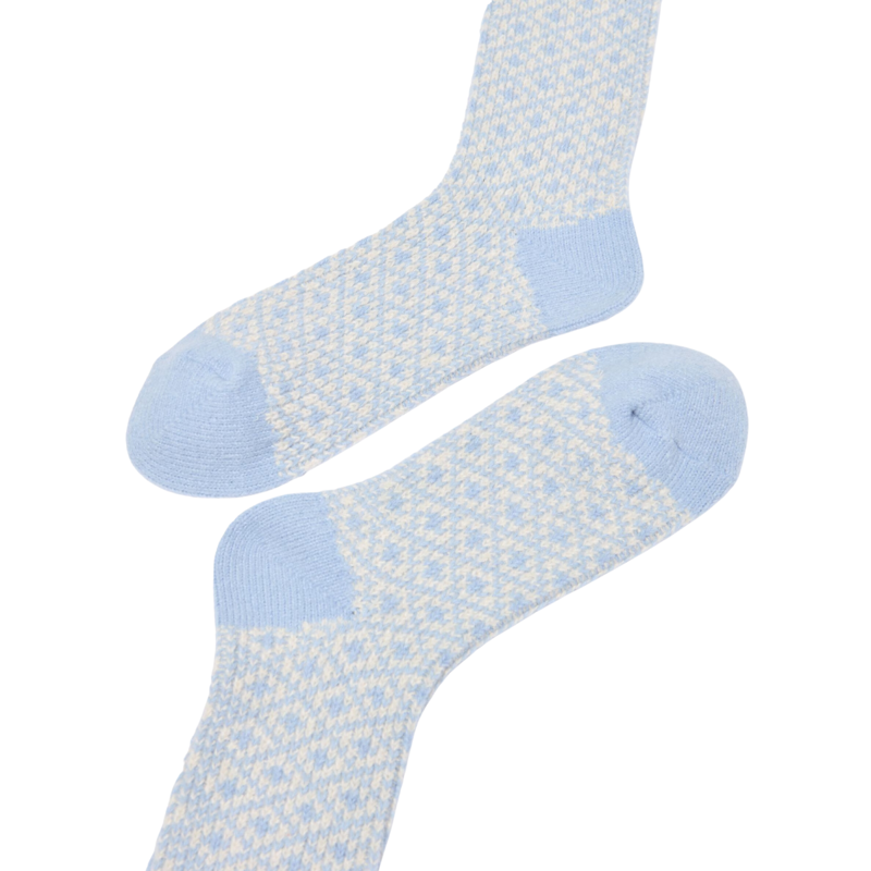 Joules Ladies Toasty Soft Geometric Socks - Blue-1