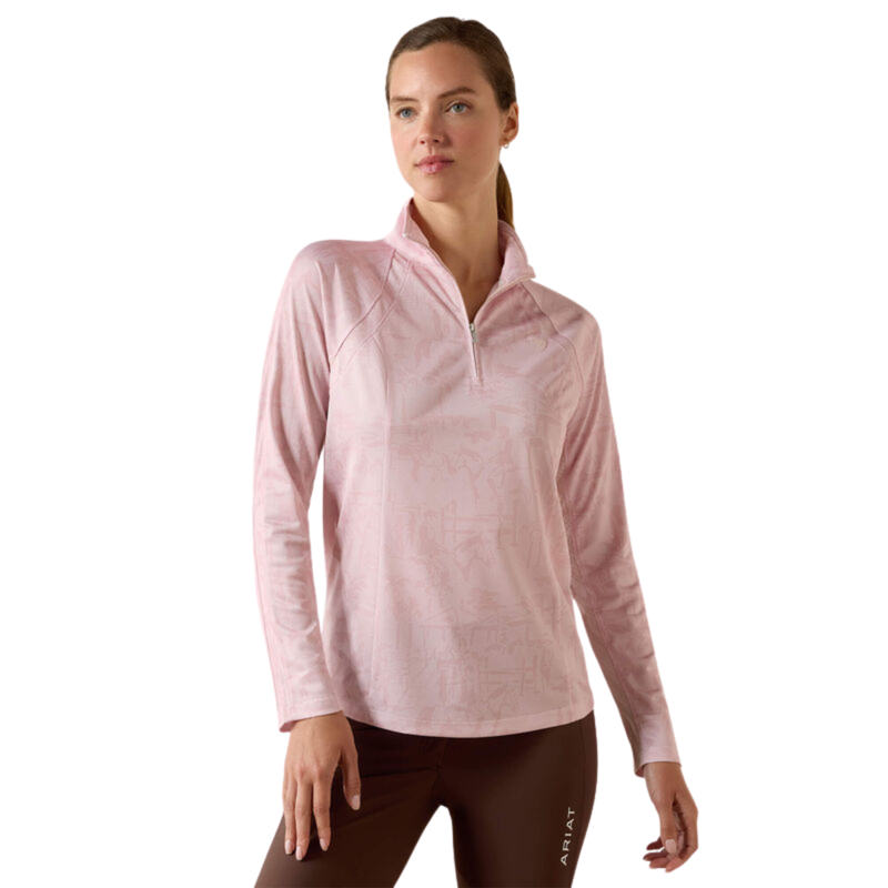 Ariat Women's Sunstopper 3.0 1/4 Zip Base Layer - Sepia Rose Horse Park