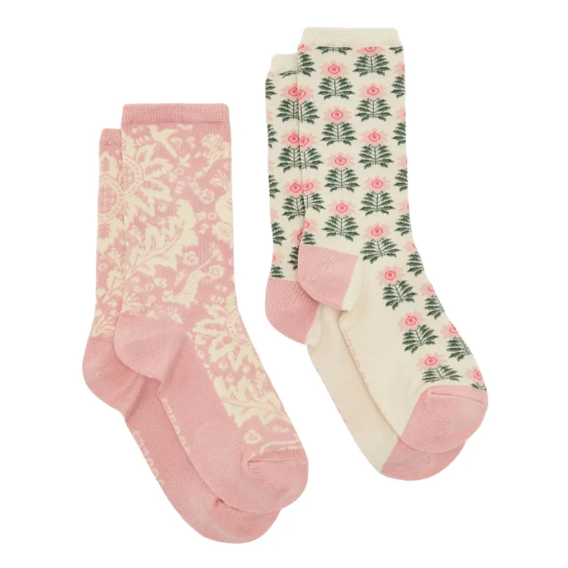 Joules Ladies Everyday 2 Pack Socks - Pink