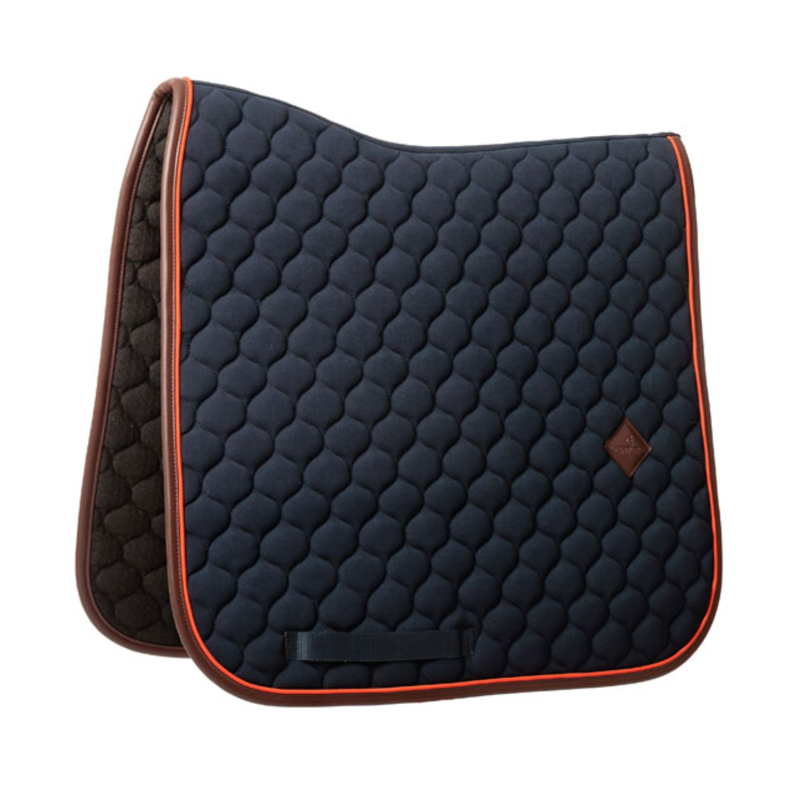 Kentucky Onion Quilt Neon Leather Dressage Saddlepad Full - Navy