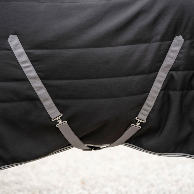 Horseware Rambo 400g Stable Rug - Black/Thunderstorm Grey/Silver-3