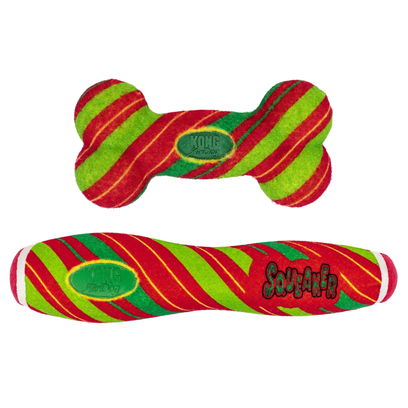 KONG Holiday AirDog Squeaker Stripe