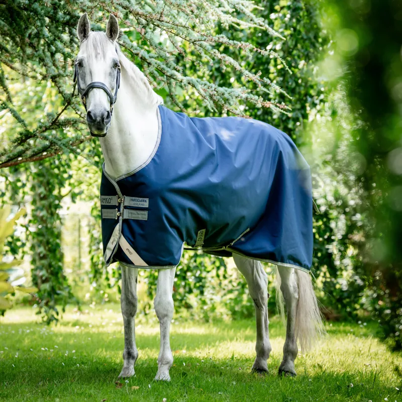 Horseware Amigo Bravo 12 Original Medium 250g Turnout Rug - Navy/Titanium Grey Silver