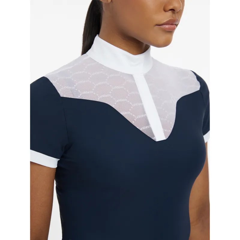 LeMieux Ladies Emily Short Sleeve Show Shirt - Navy-2