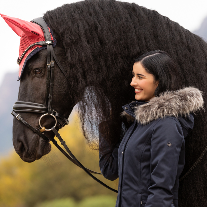 LeMieux Anya Waterproof Riding Coat - Navy-8