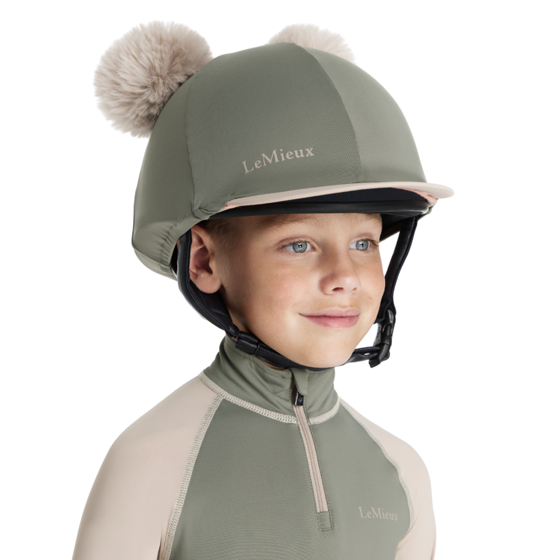 LeMieux Mini Double Pom Hat Silk - Rosemary-2